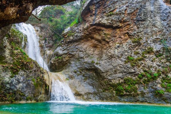 Waterfall and environmental path of Palea Kavala